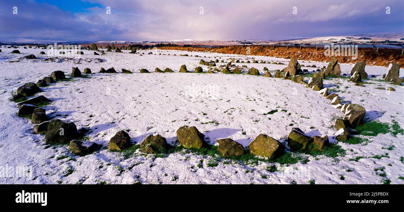 Los círculos de piedra de Beaghmore, Condado de Tyrone, Irlanda del Norte Foto de stock