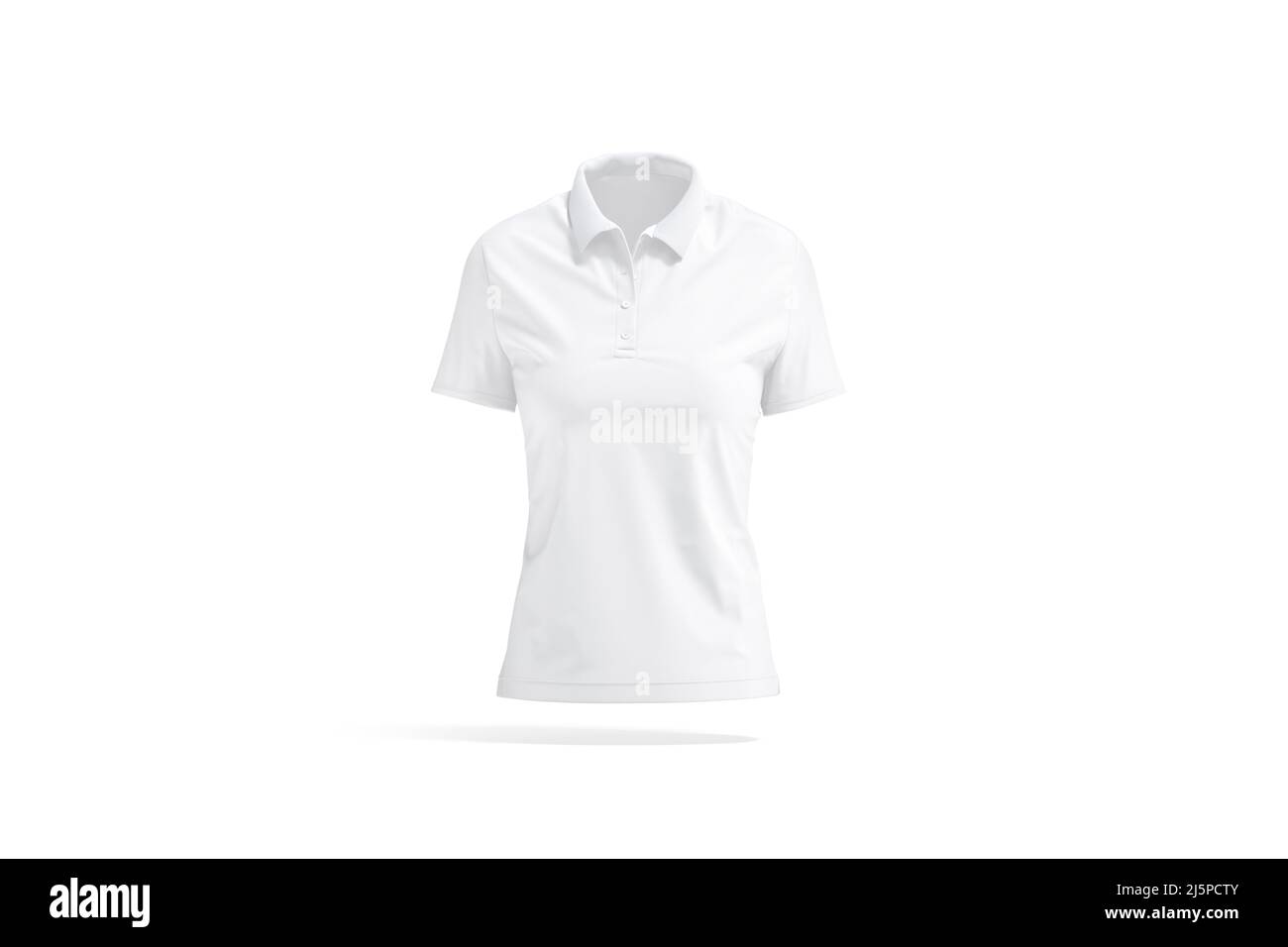 Camiseta polo blanca para mujer en blanco, vista frontal Fotografía de  stock - Alamy