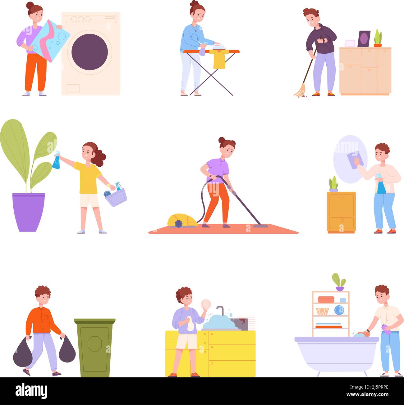 Los niños limpiando la casa ilustración Imágenes vectoriales de stock -  Página 2 - Alamy