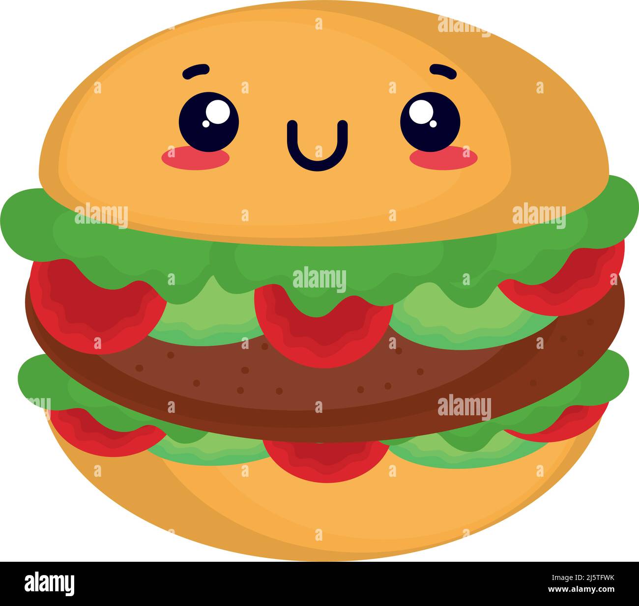 Vetor de Hamburguesa gato kawaii, hamburguesa en forma de gato