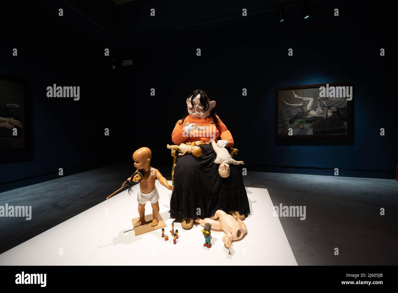 Paula Rego (1935, Portugal), Gluttony, 2019, de la serie “Los siete pecados mortales”. 59th Bienal de Arte de Venecia 2022, exposición del Pabellón Central de Giardini Foto de stock
