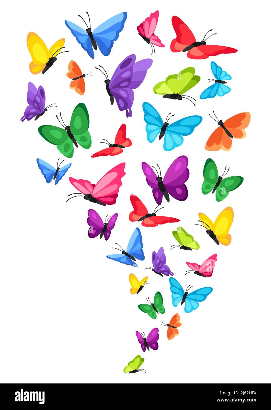 Ilustración de Diseño De Fondo Con Mariposas Decorativas Coloridos