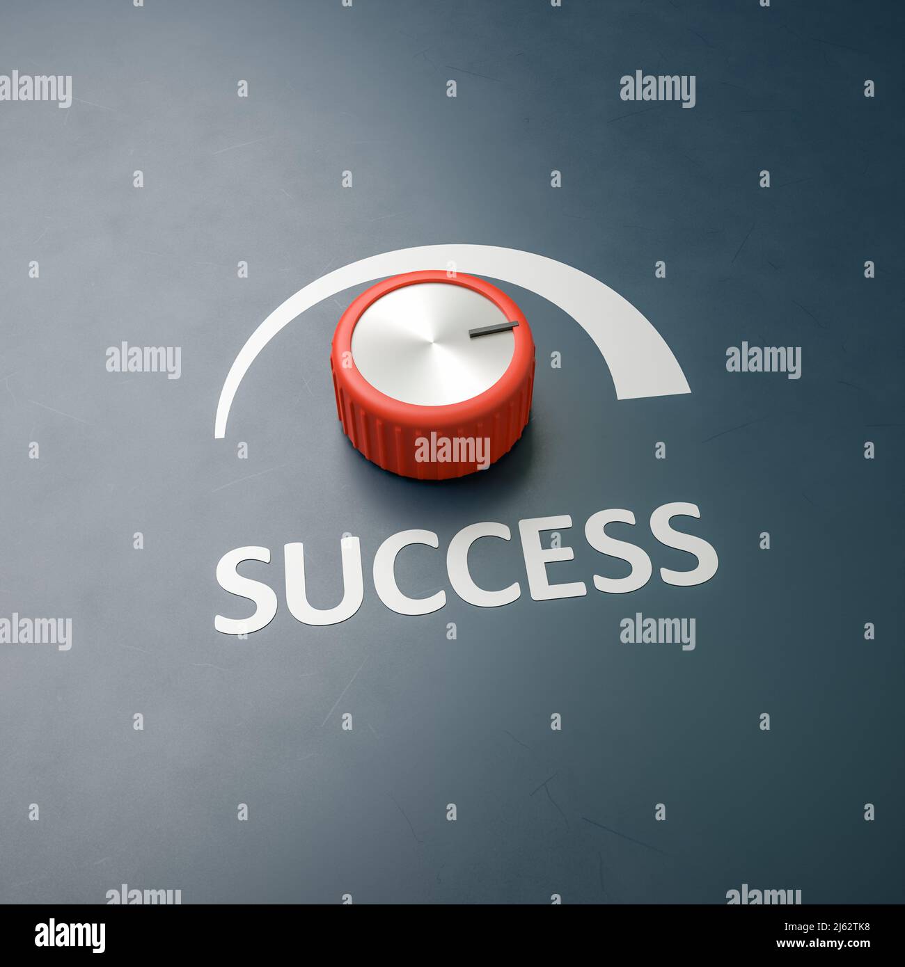 El mando rojo se ha activado a escala completa con la palabra 'éxito' como etiqueta: Concepto de medidas para mejorar el éxito. Copie espacio alrededor para un mejor recorte Foto de stock