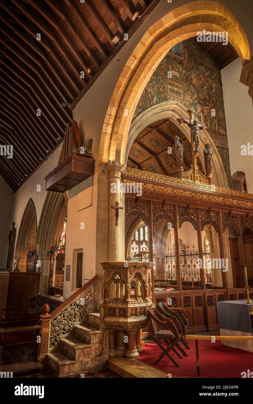 El interior de la Iglesia Parroquial de Santa María la Virgen en Henley-on-Thames, Oxfordshire, Inglaterra. Foto de stock