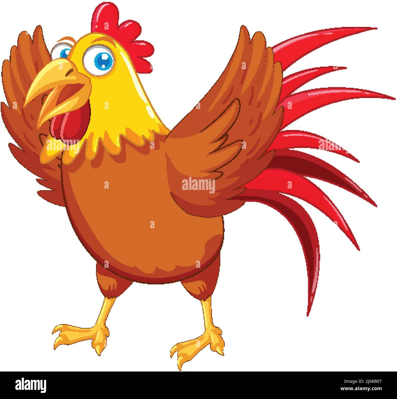 Una ilustración de personaje de dibujos animados de pollo Imagen Vector