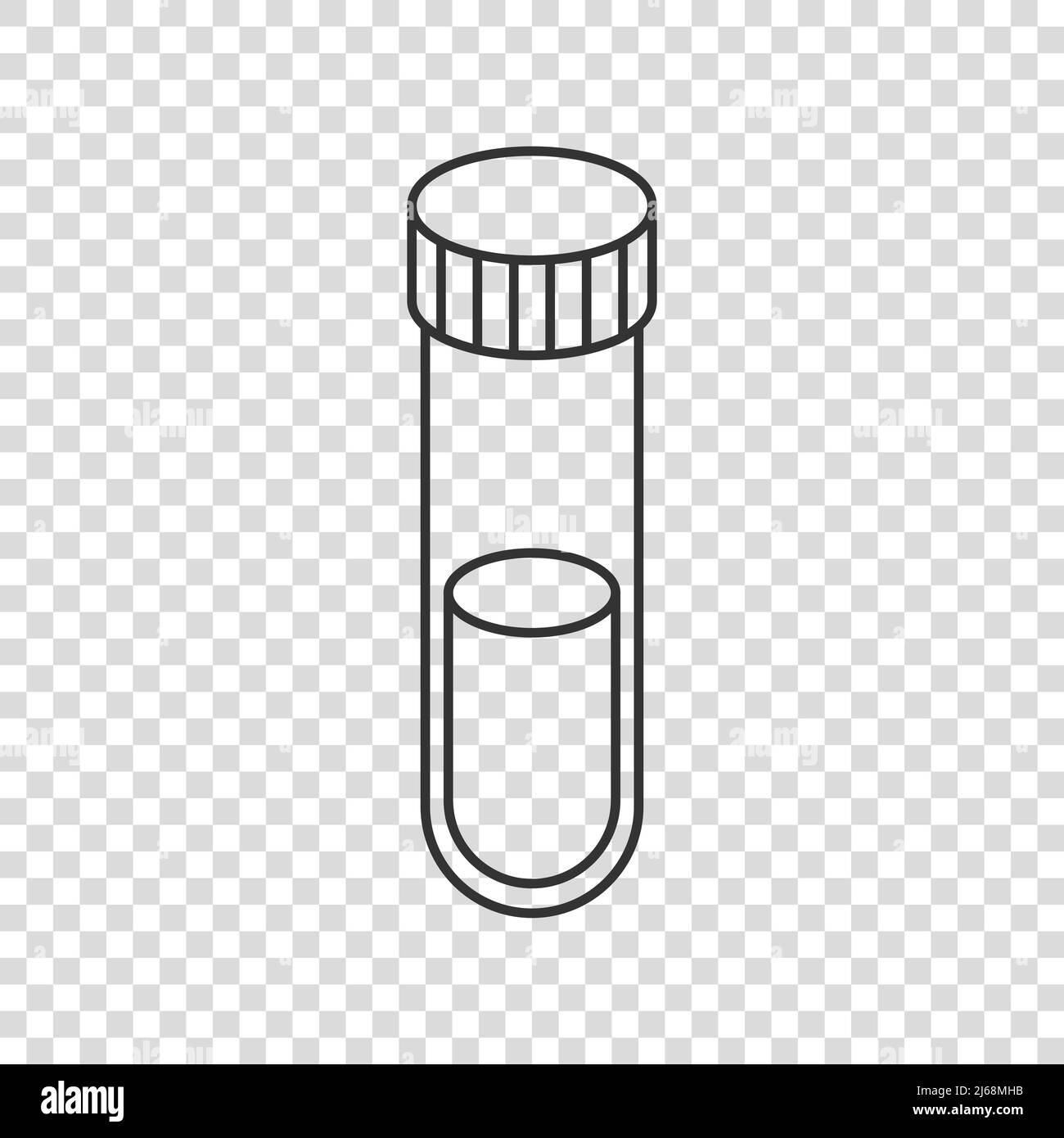 Icono de sangre en el tubo de ensayo en forma plana. Ilustración de vector  de matraz de laboratorio sobre fondo aislado. Concepto de empresa de signo  líquido en vaso Imagen Vector de