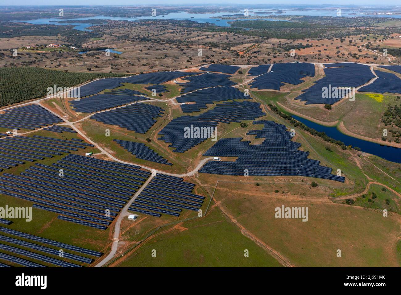 Central Fotovoltaica Moura, Amamareja, Moura, Portugal Foto de stock