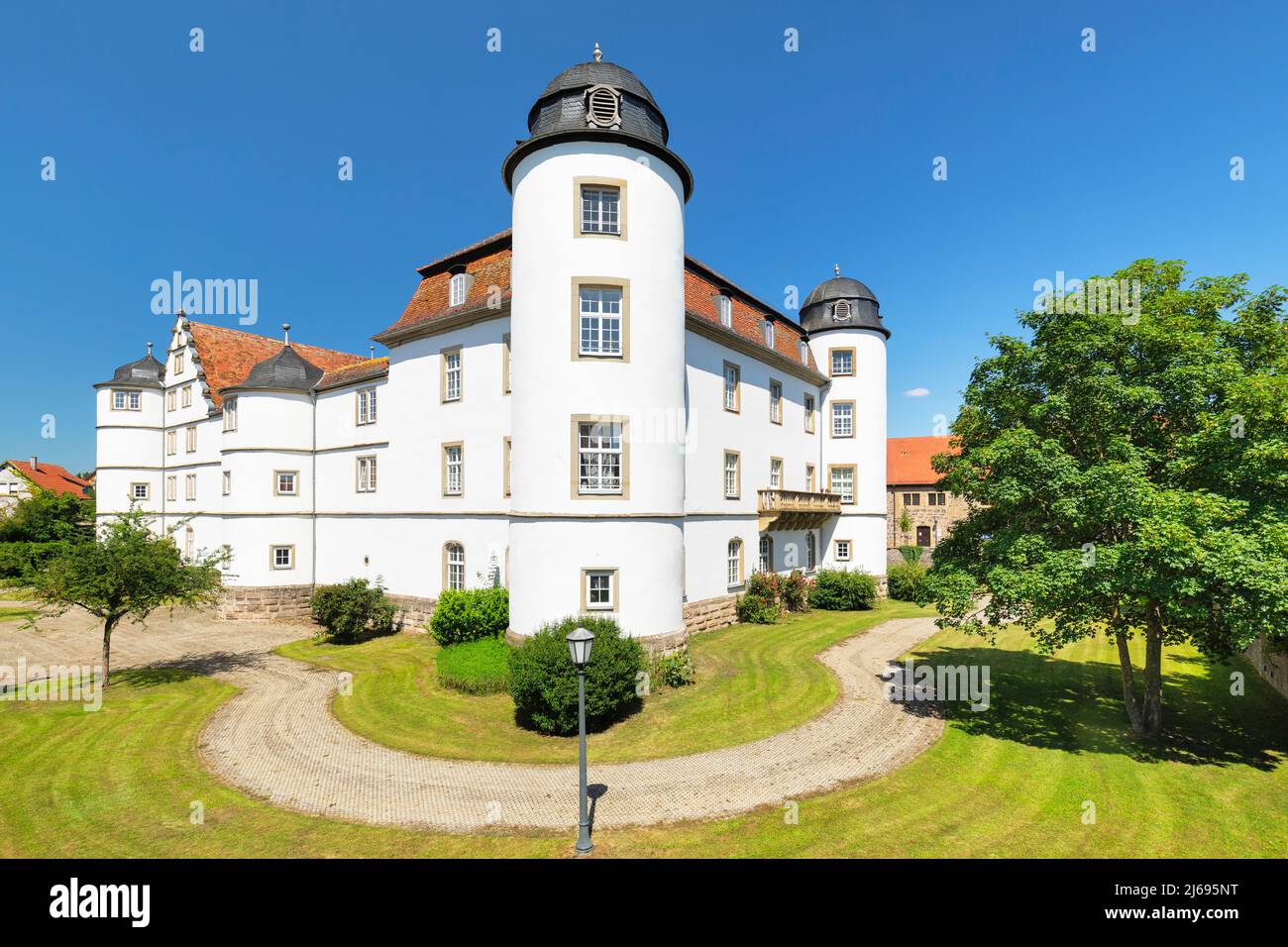Castillo renacentista Pfedelbach, Hohenlohe, Baden-Wurttemberg, Alemania Foto de stock