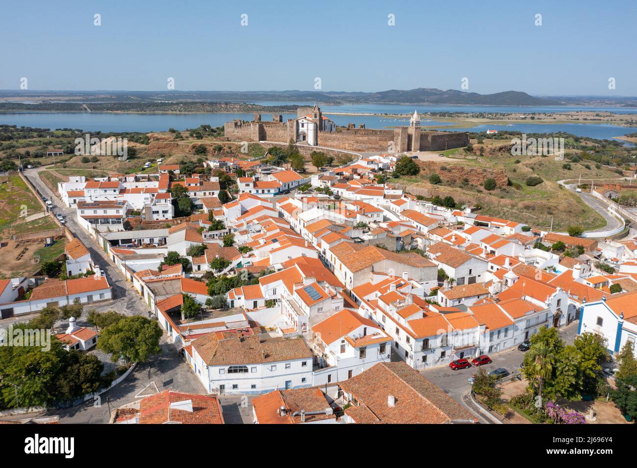 Castelo de Mourão, Mourão, Portugal Foto de stock