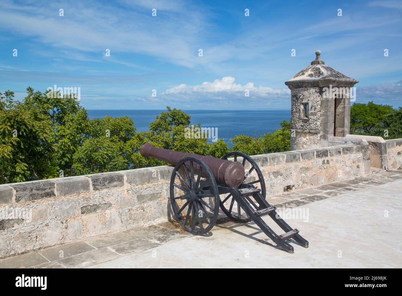 Cannon, Fort San Jose, Campeche, Estado de Campeche, México Foto de stock