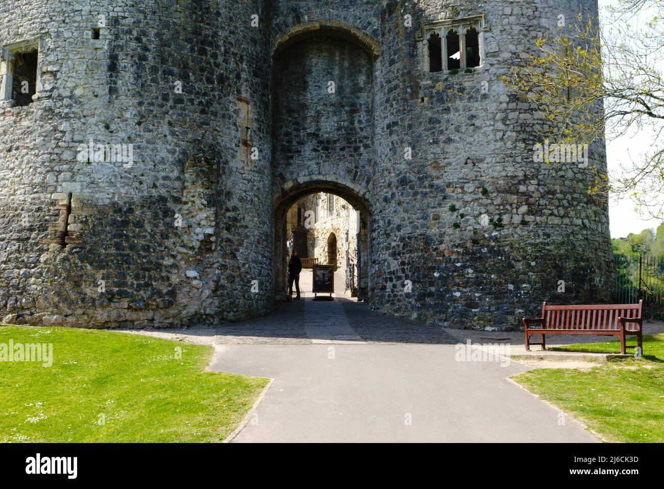 El castillo de Chepstow es el primer castillo de Inglaterra construido en Gran Bretaña en c1072. Foto de stock