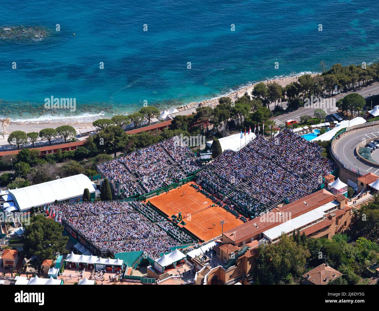 Monte-Carlo Rolex Masters en 2022. Final con Stefanos Tsitsipas (Won) contra Alejandro Davidovich Fokina. Roquebrune-Cap-Martin, Riviera Francesa, Francia. Foto de stock