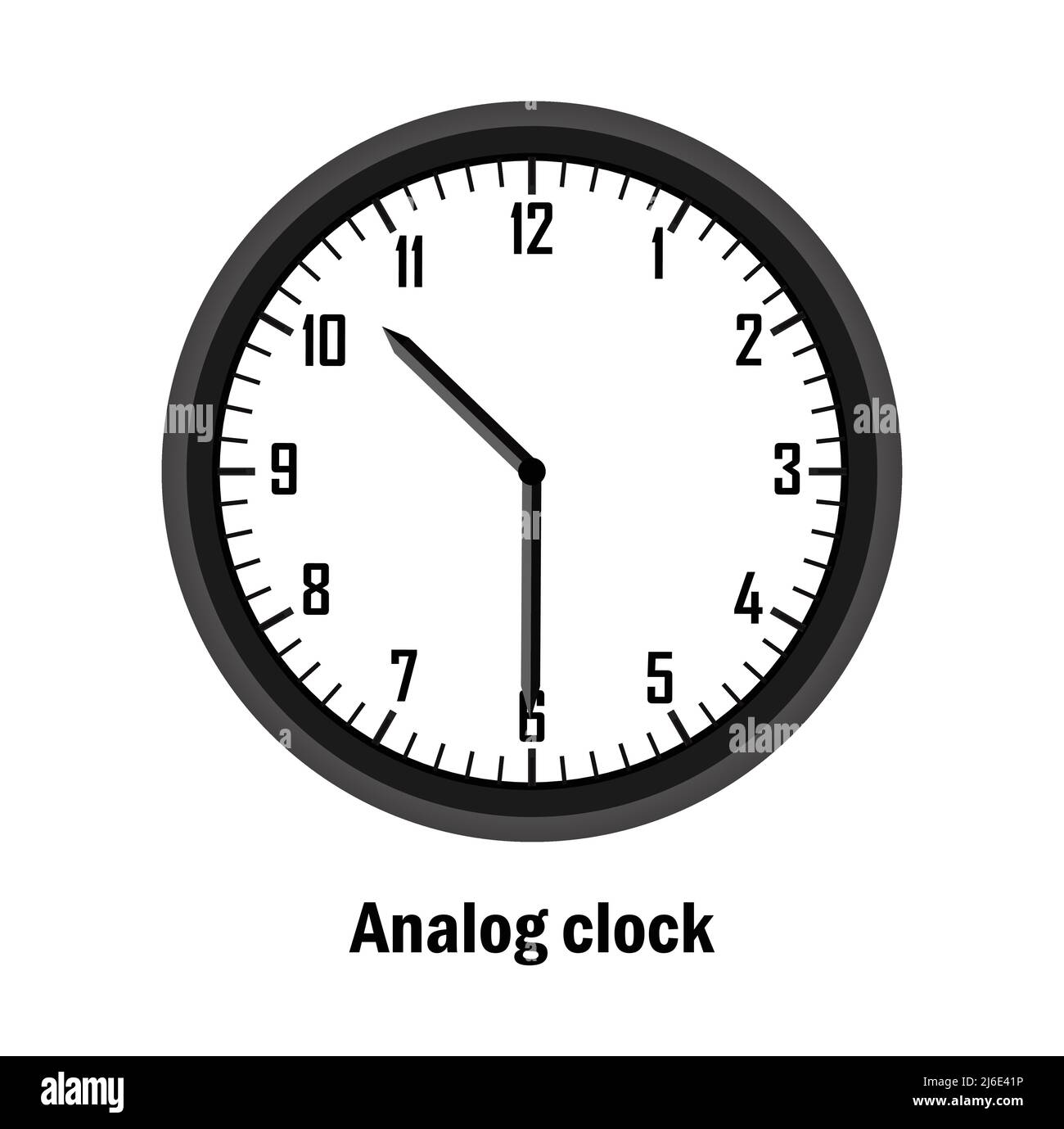 Hora del reloj analógico. 10-30. con fondo blanco. vector Ilustración del Vector