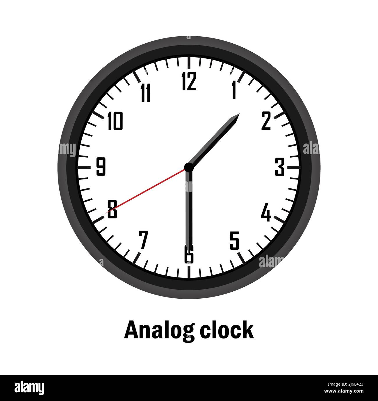 Hora del reloj analógico. 01-30. con fondo blanco. vector Ilustración del Vector