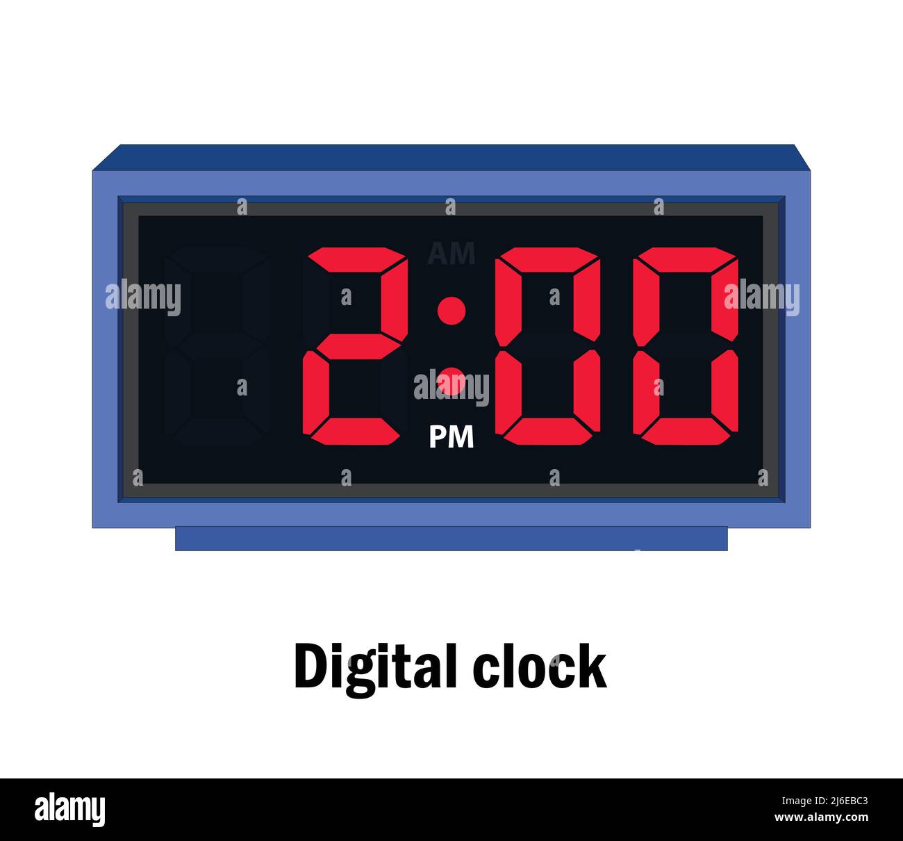 Hora del reloj digital. 02,00, vector A.M Ilustración del Vector