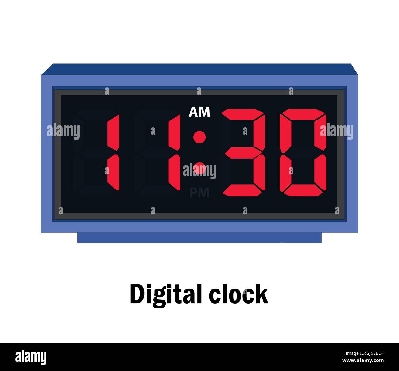Hora del reloj digital. 11,30, vector A.M Ilustración del Vector