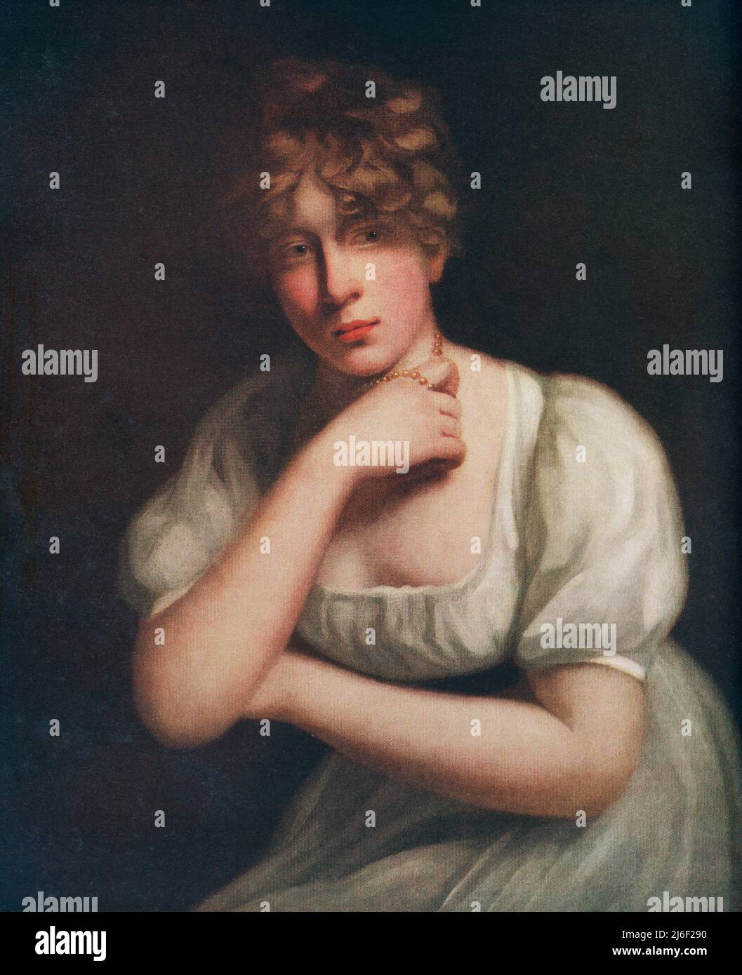 Fanny Margaretta Holcroft, 1780–1844. Fanny Holcroft fue el autor del famoso poema romántico anti-esclavitud, 'El Negro', después de la pintura de Sir John Opie. Del Connoisseur Ilustrado, Sept-Dec 1916. Foto de stock