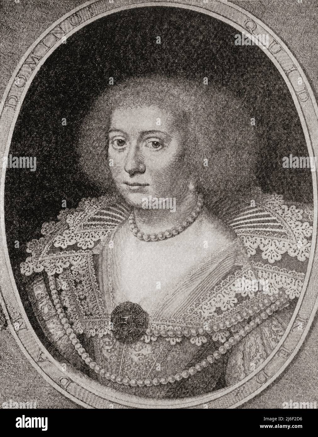 Amalia de Solms-Braunfels, 1602 – 1675. Princesa de Orange a través de su matrimonio con Frederick Henry, Príncipe de Orange. De Modes and Modes, publicado en 1935. Foto de stock