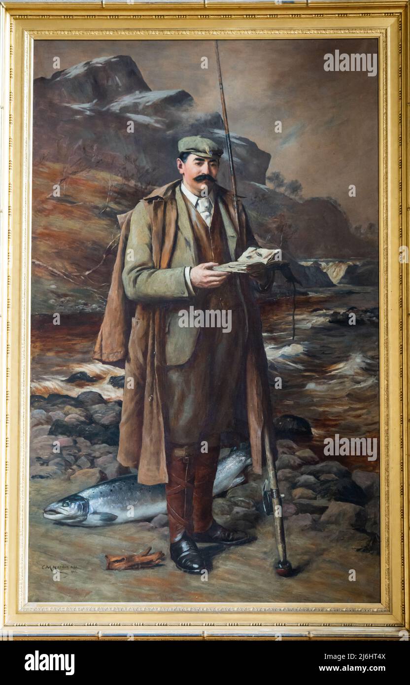 Retrato de Julian Charles Drewe en Faskally Pitlochry por Charles Martin Hardie Castle Drogo en Dartmoor en Devon Reino Unido Foto de stock