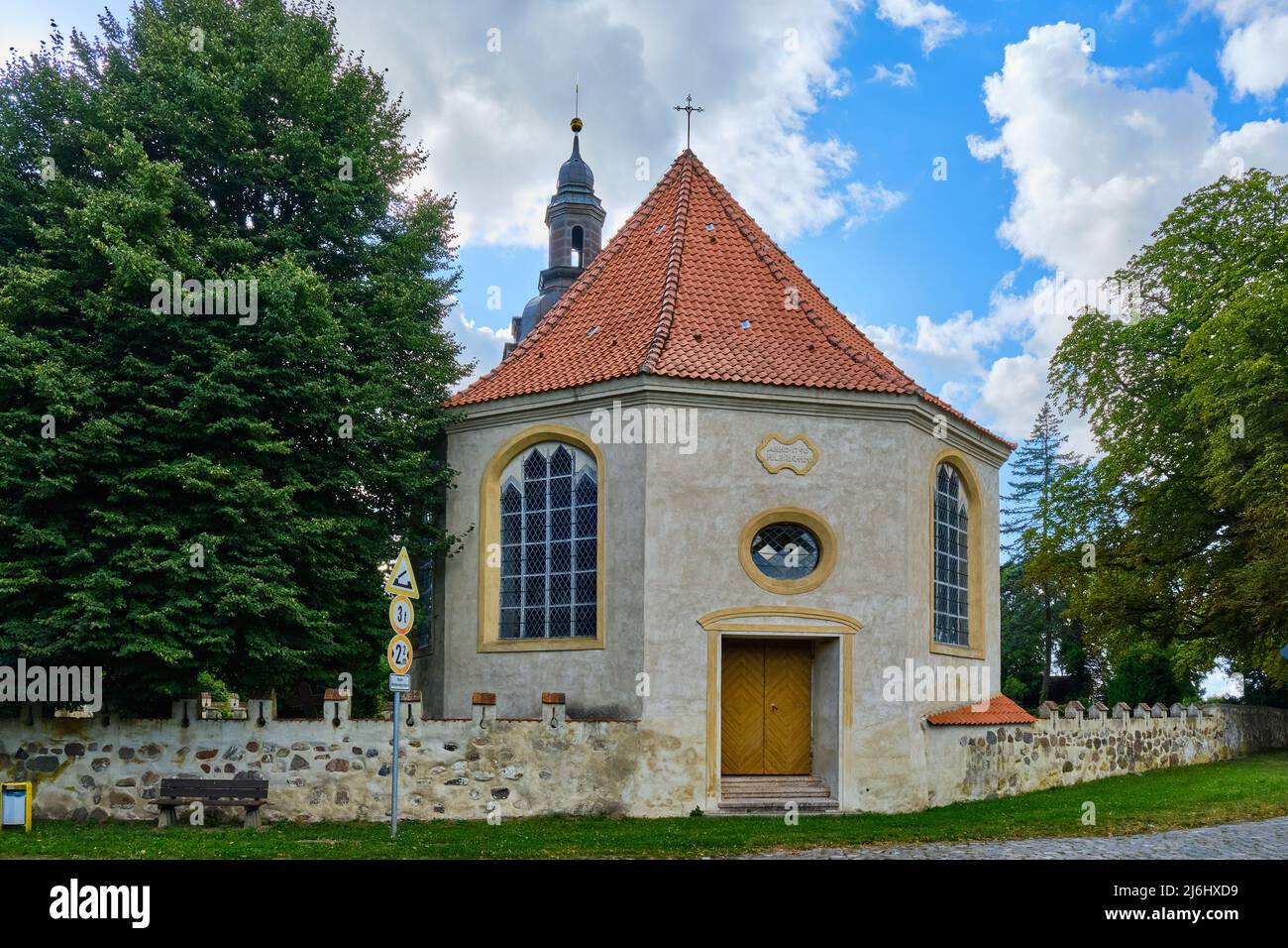 Iglesia Barroca de Nehringen, Mecklemburgo-Pomerania Occidental, Alemania. Foto de stock
