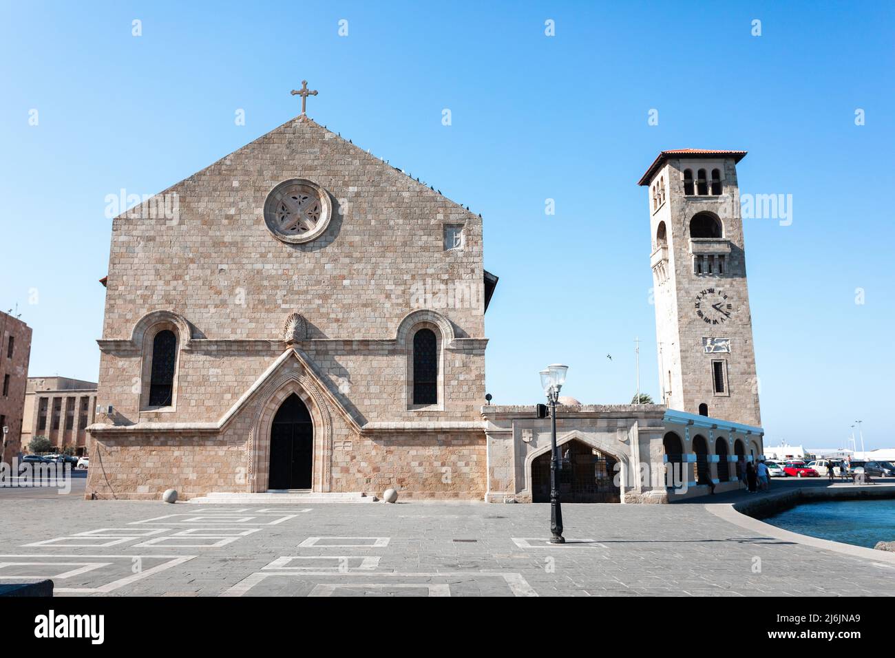 Iglesia de la Anunciación de la Virgen María en la isla de Rodas, Grecia Foto de stock