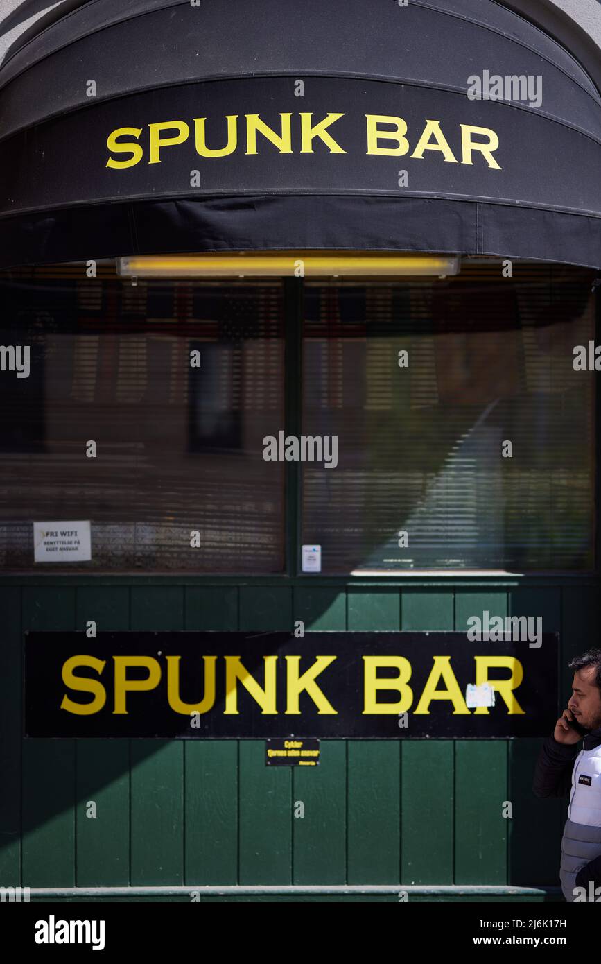 Spunk Bar, Istedgade/Abel Cathrines Gade, Copenhague, Dinamarca Foto de stock