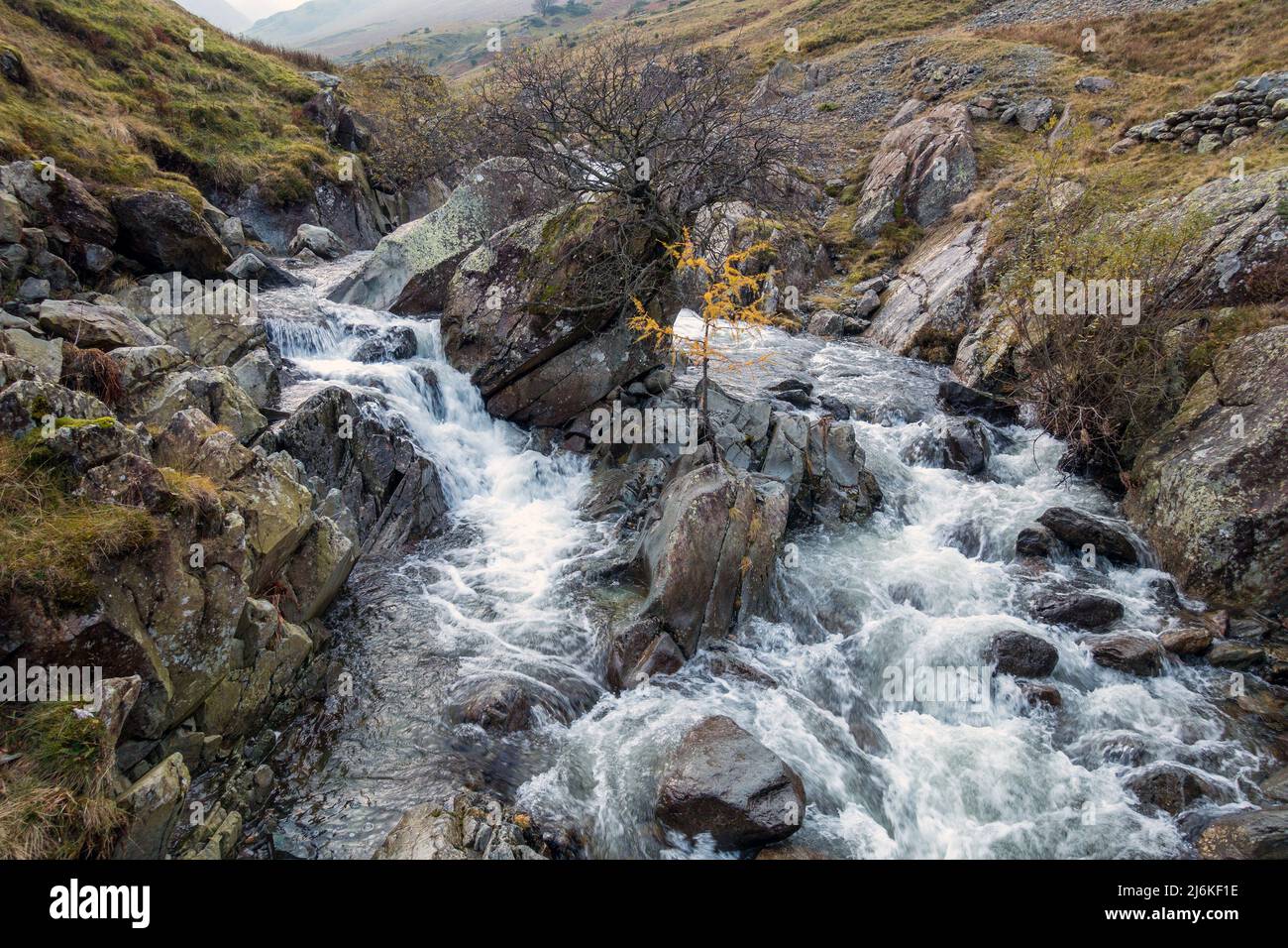 Cascadas, Glenridding Beck arroyo de montaña, Glenridding, Cumbria, Lake District, Inglaterra, Reino Unido. Foto de stock