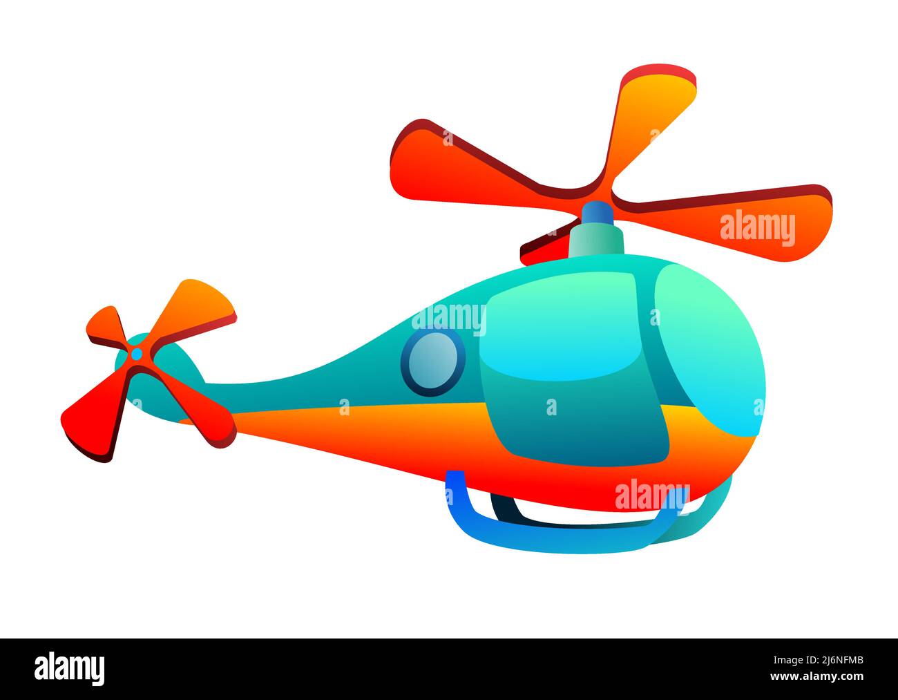Helicóptero volando en el cielo. Ilustración de estilo de dibujos animados.  Lindo infantil. Aislado sobre fondo blanco. Vector Imagen Vector de stock -  Alamy