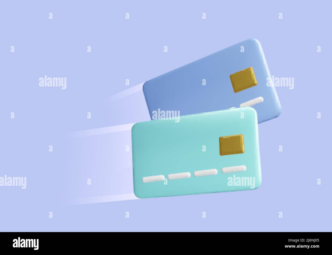 3D tarjeta de crédito estilo caricatura. Elemento de diseño empresarial. Concepto de reembolso o transacción de dinero de la tarjeta de crédito Flyinf. Ilustración vectorial Ilustración del Vector