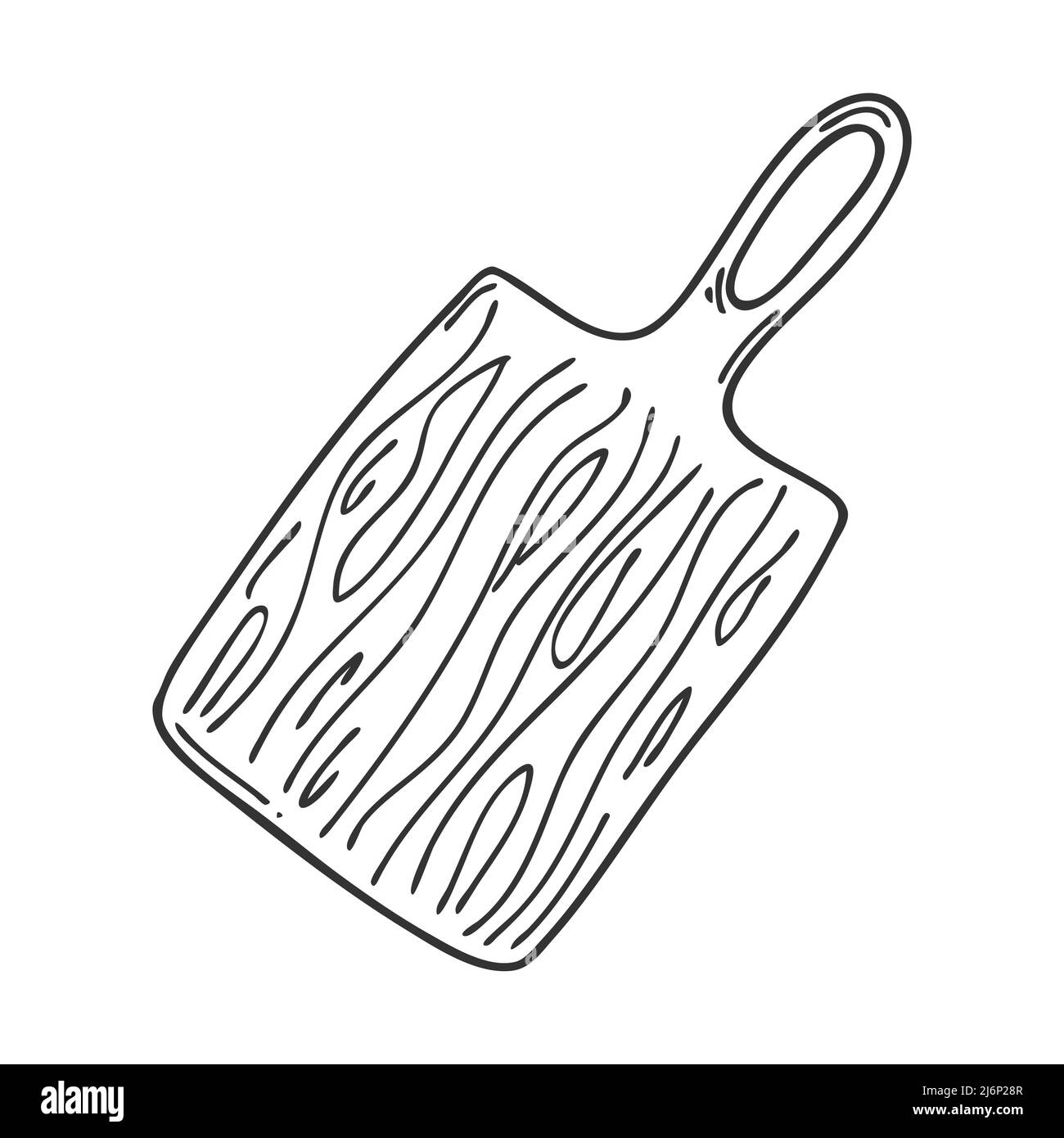 Ilustración de diseño de utensilios de cocina de madera aislado sobre fondo  blanco.