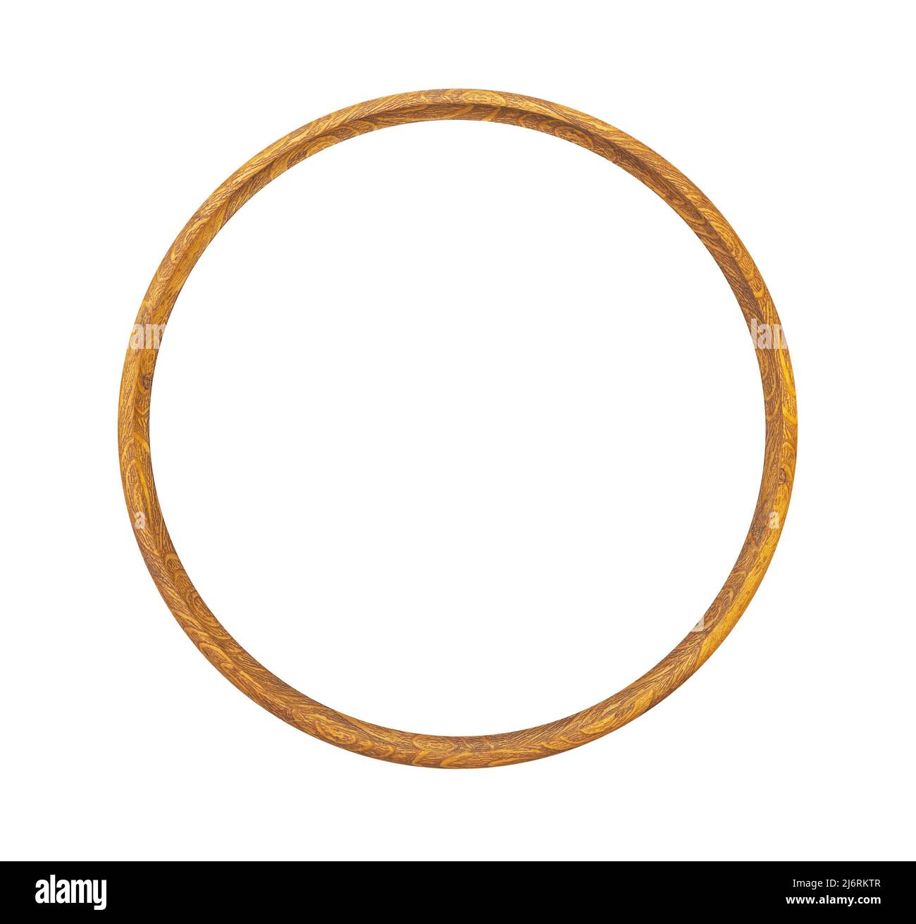 marco redondo de madera, aislado Fotografía de stock - Alamy