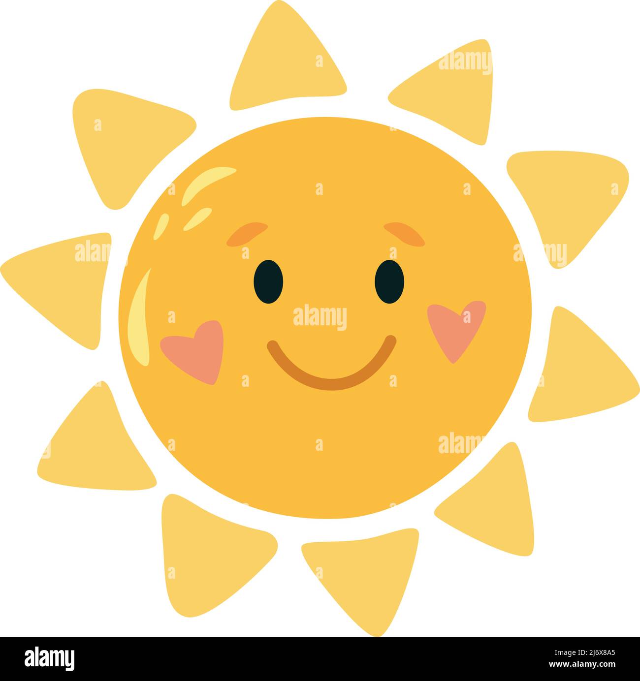 dibujos animados de sol de estilo plano. Estilo para niños. Vector Imagen  Vector de stock - Alamy