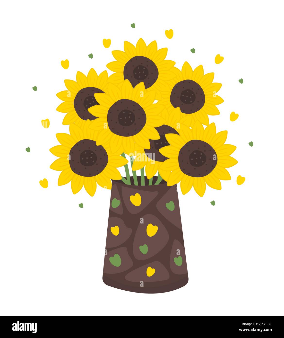 Flores amarillas en florero Imágenes vectoriales de stock - Alamy