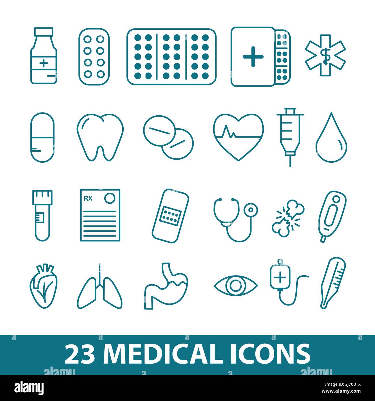 Conjunto De Iconos Médicos Imagen Vector De Stock Alamy 0370