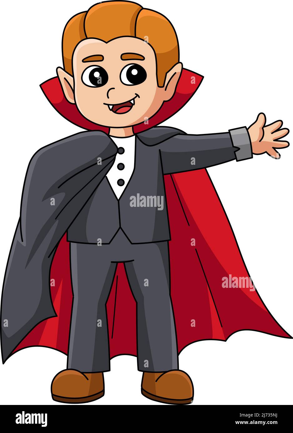 Vampiro Halloween Cartoon Color Clipart Imagen Vector de stock - Alamy