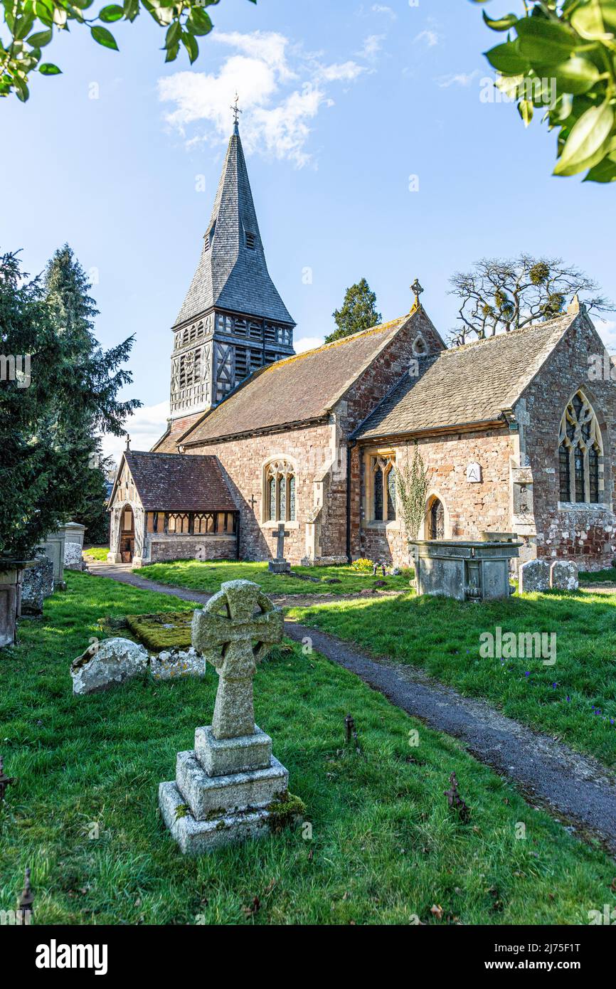 St Marys Church, Bromsberrow, Gloucestershire, Inglaterra Reino Unido Foto de stock