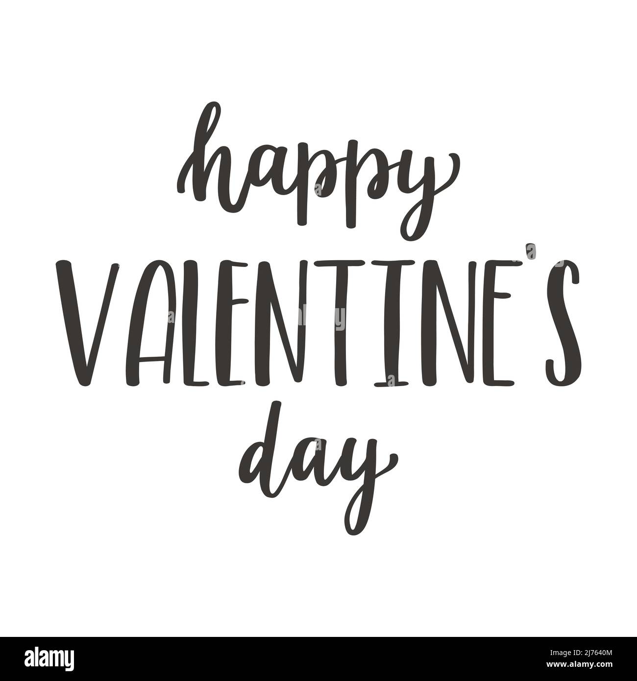 Una frase manuscrita Feliz día de San Valentín. Letras de mano