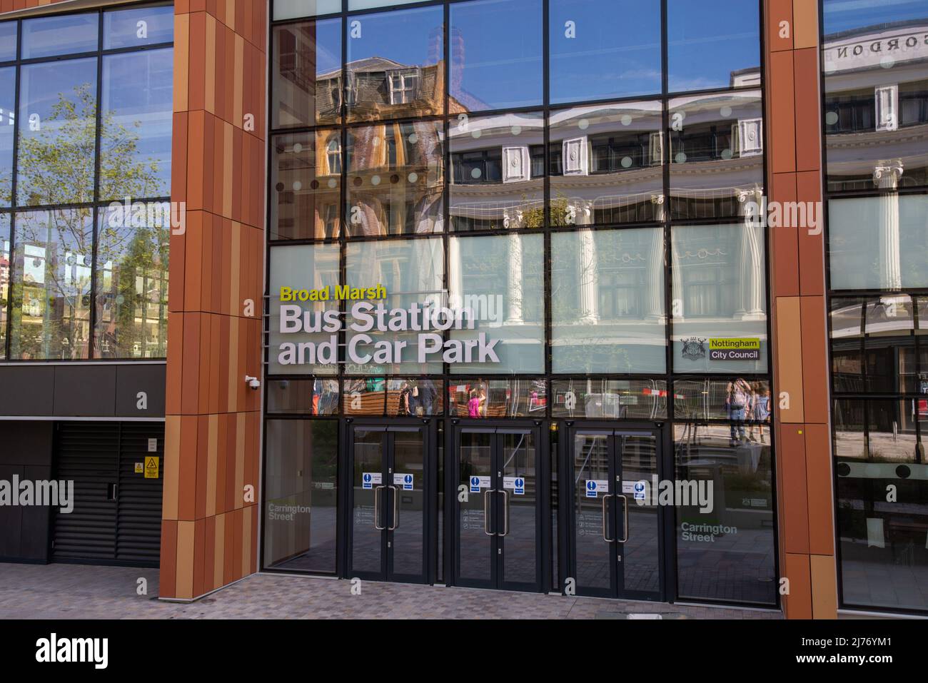 Nueva estación de autobuses Broad March de Nottingham en Canal Street Foto de stock