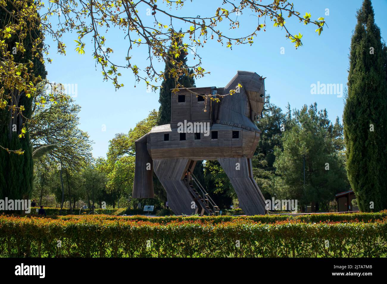 Canakkale Turquia 2019 Estátua Cavalo Tróia Canakkale Uma Manhã Verão —  Fotografia de Stock Editorial © Cavan #412911062