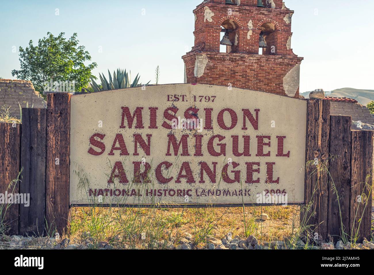 Misión San Miguel Arcángel. San Miguel, California, Estados Unidos. Foto de stock