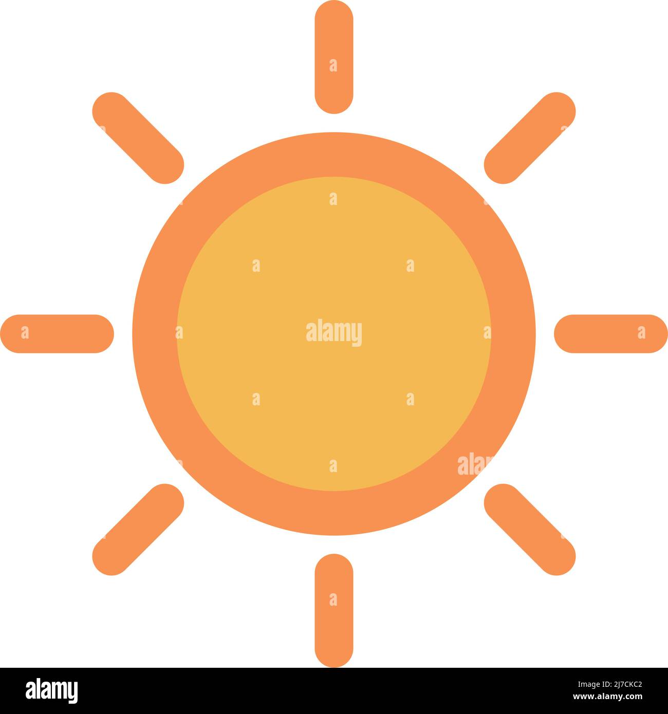 Calidez y tiempo soleado. Icono de Sol. Vector editable. Ilustración del Vector