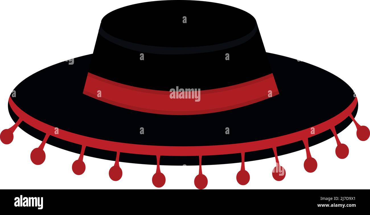 Ilustración vectorial de un sombrero de baile flamenco de origen español  Imagen Vector de stock - Alamy