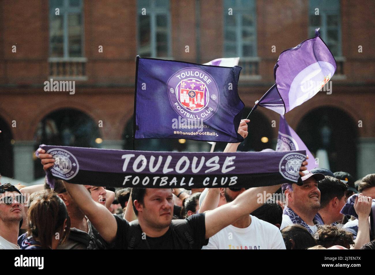 Toulouse, Francia, 8 de mayo de 2022. El día del partido que vio ganar sobre Nîmes, el TFC Football Club) se convirtió en Campeón Francés en la Liga 2