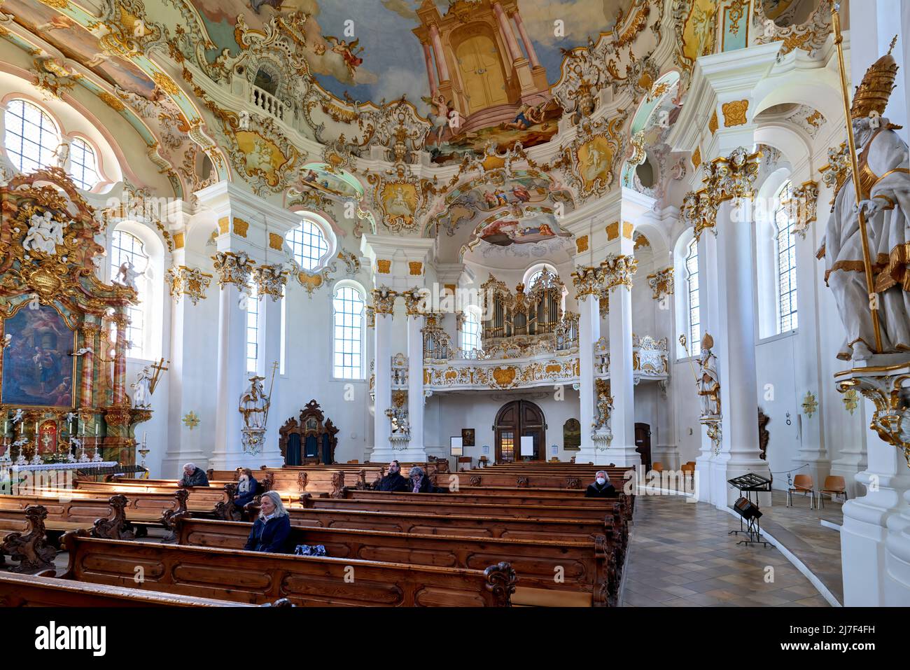 Alemania Baviera Camino Romántico. La Iglesia de peregrinación de Wies  (Wieskirche Fotografía de stock - Alamy