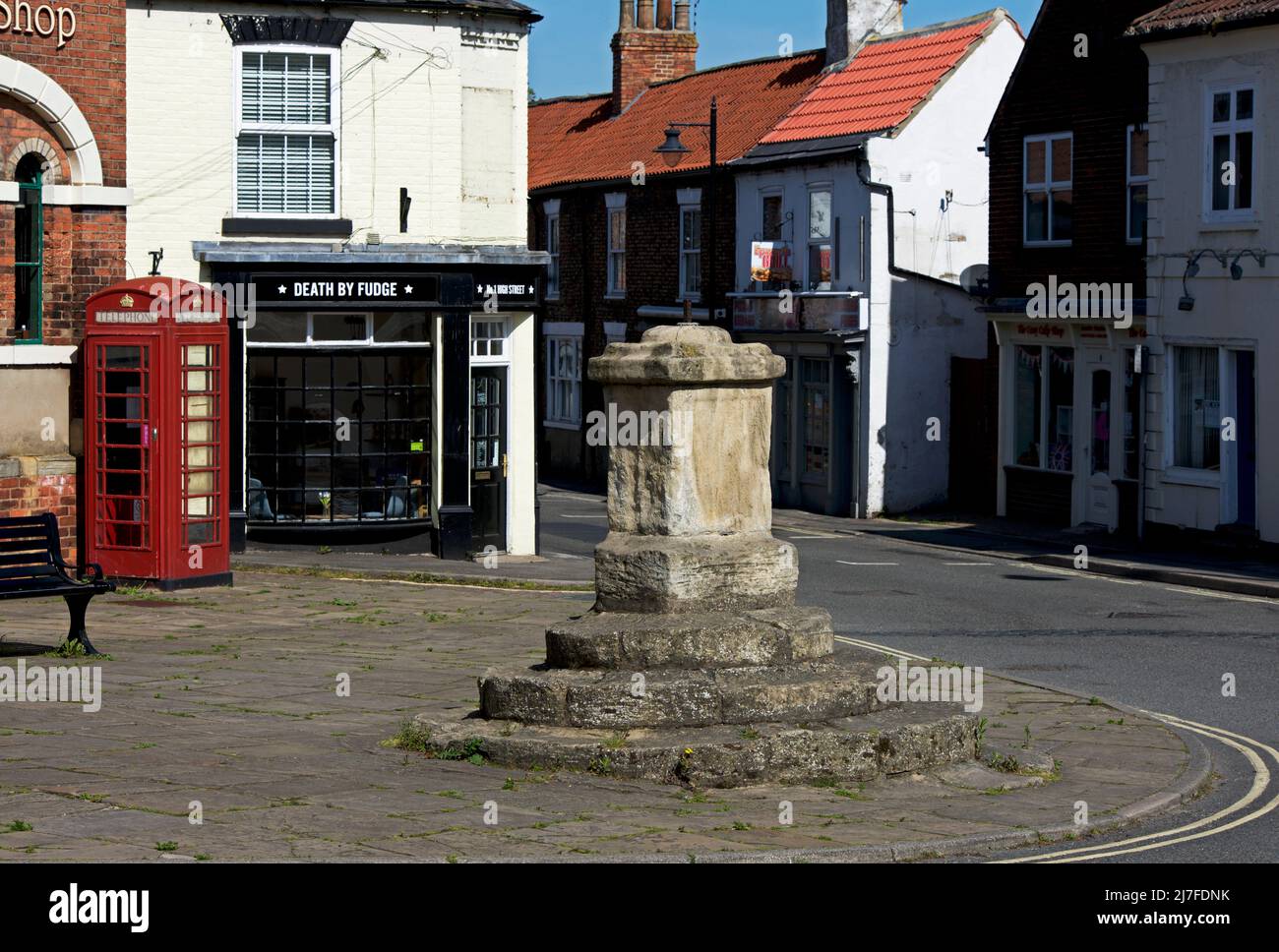 La vieja cruz de mercado, Epworth, North Lincolnshire, Inglaterra Reino Unido Foto de stock