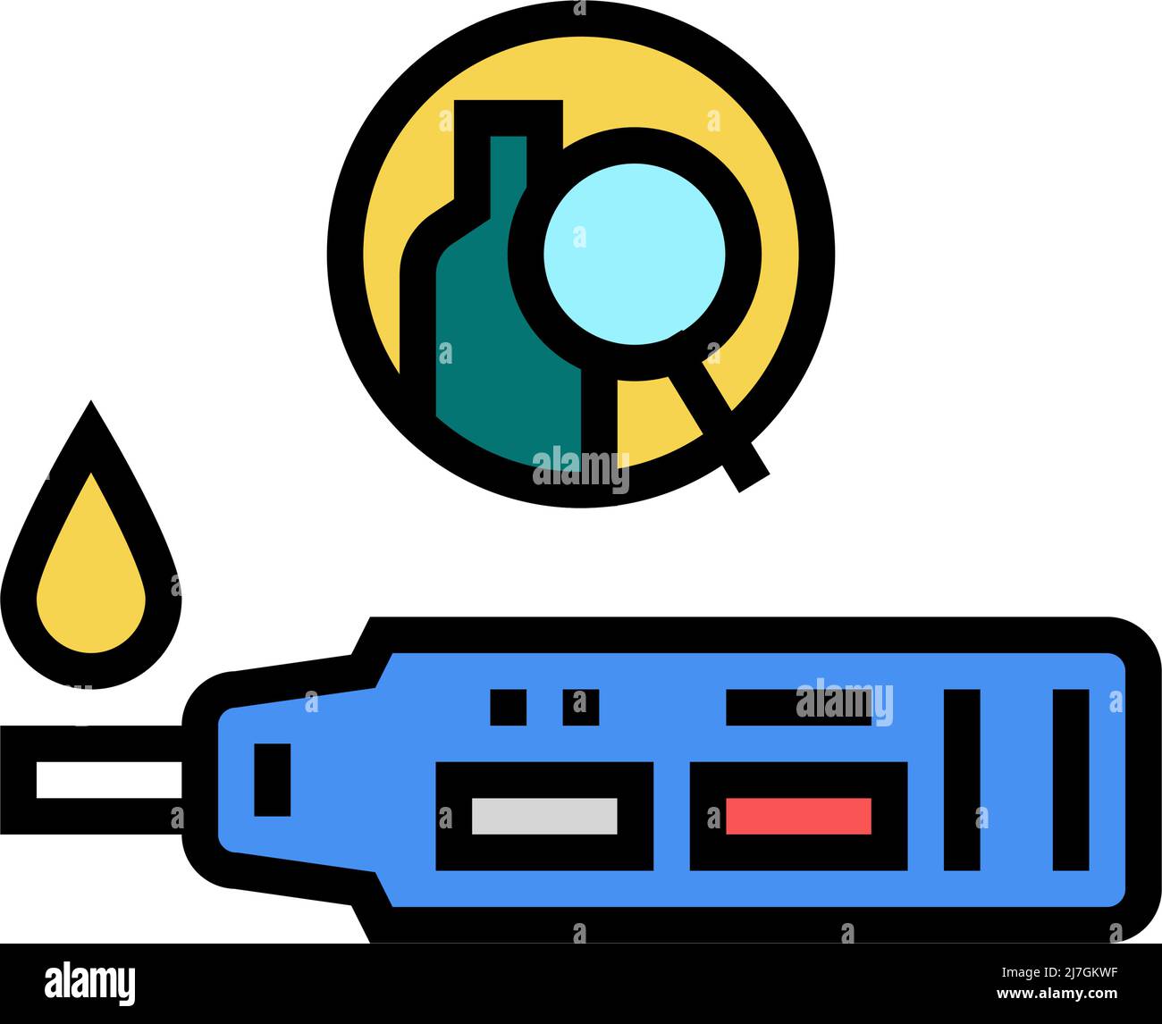 ilustración del vector del icono de color del dispositivo de prueba de  alcohol en orina Imagen Vector de stock - Alamy