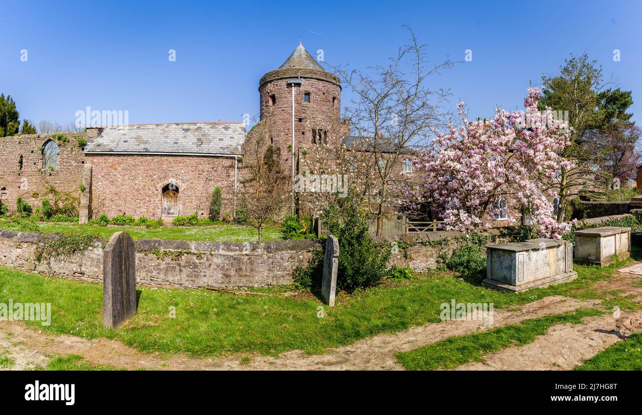 Castillo de Tiverton en el histórico Tiverton, Devon Foto de stock