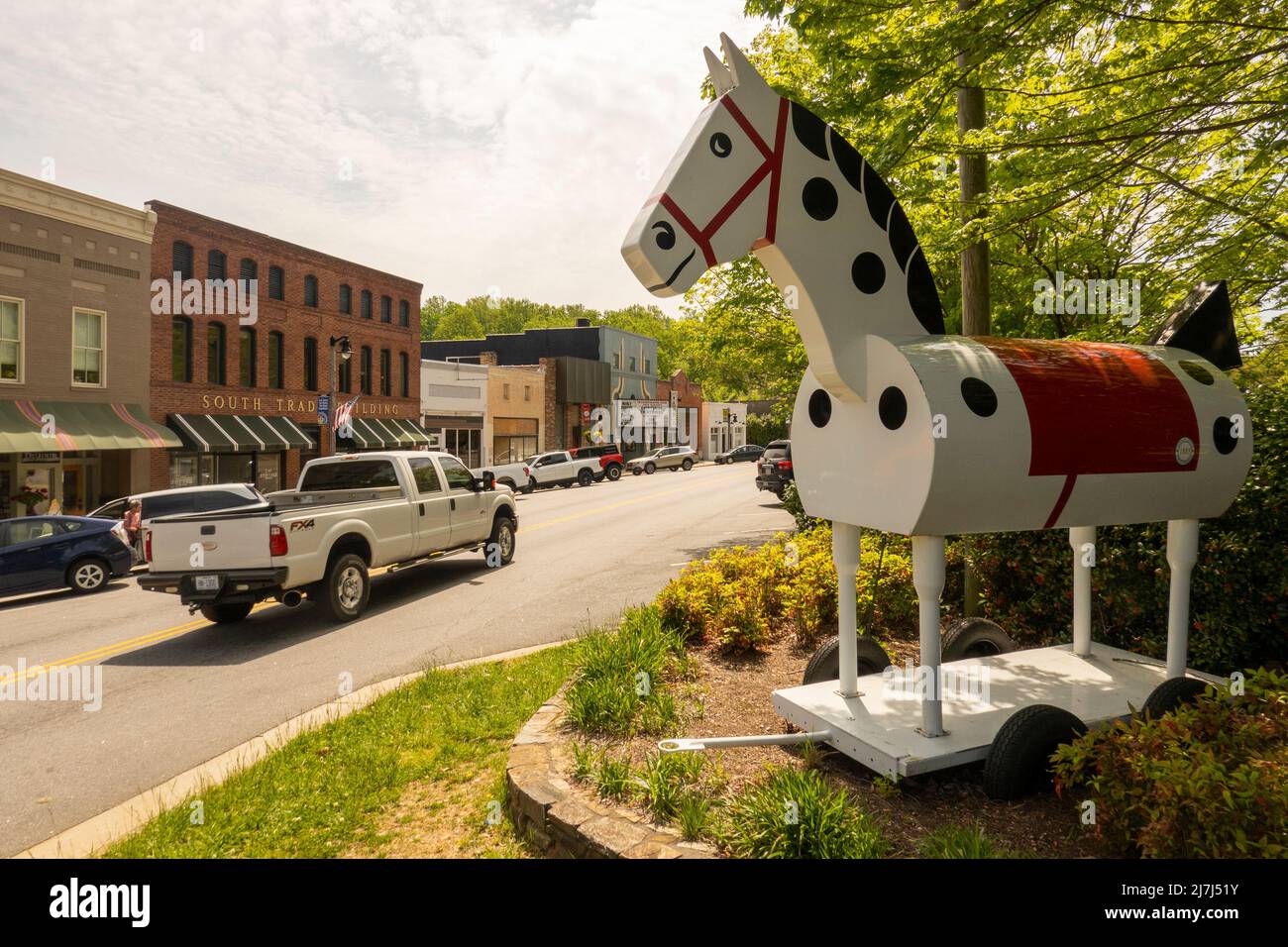 Morris el caballo escultura en el centro de Tryon Carolina del Norte Foto de stock