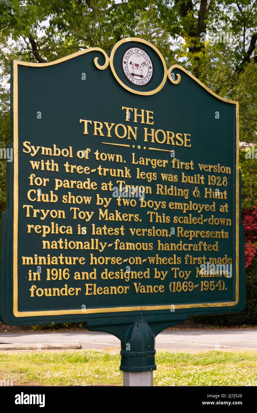 Morris el caballo escultura en el centro de Tryon Carolina del Norte Foto de stock