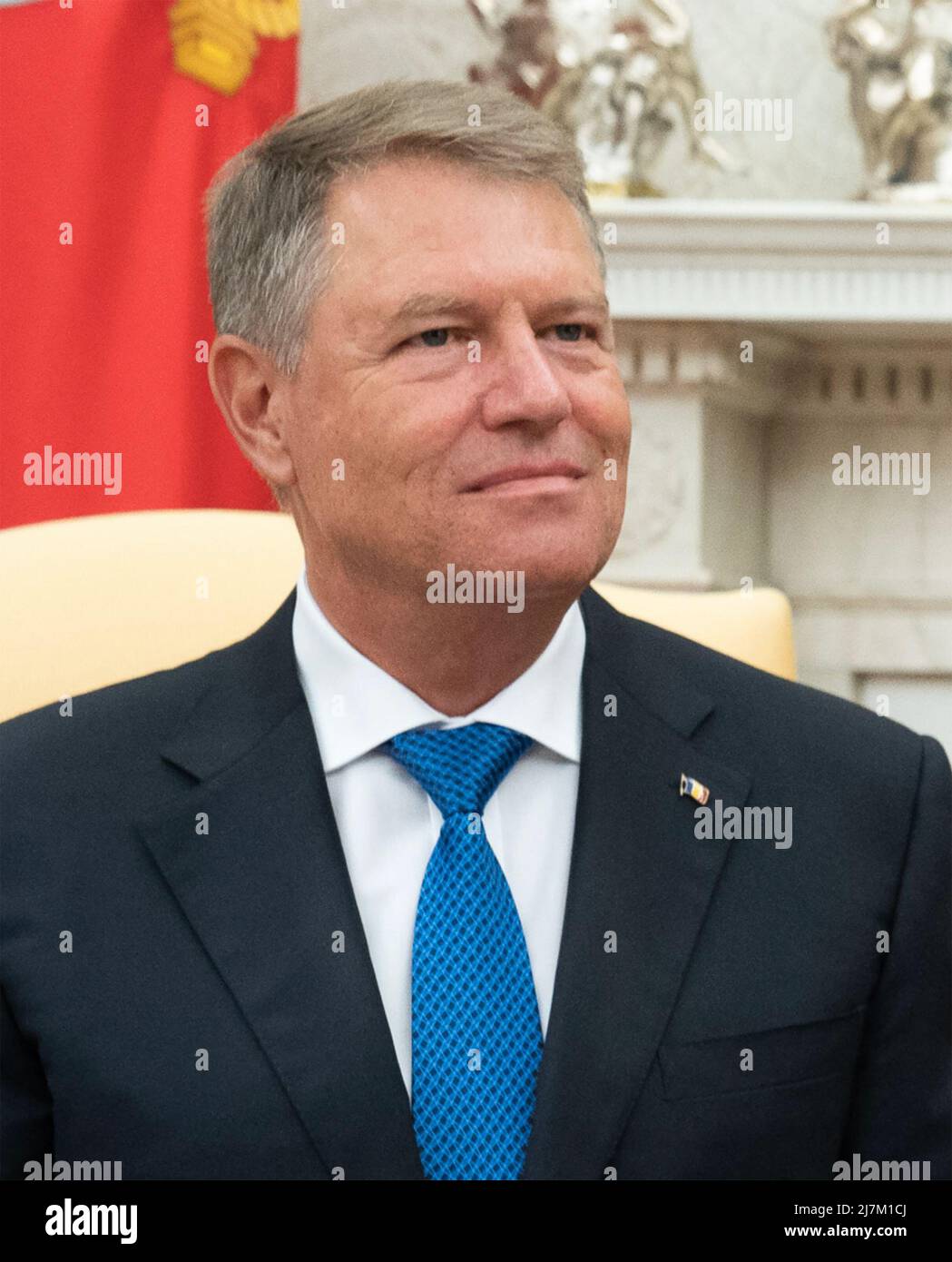 KLAUS IOHANNIS político rumano en agosto de 2019. Foto: La Casa Blanca Foto de stock